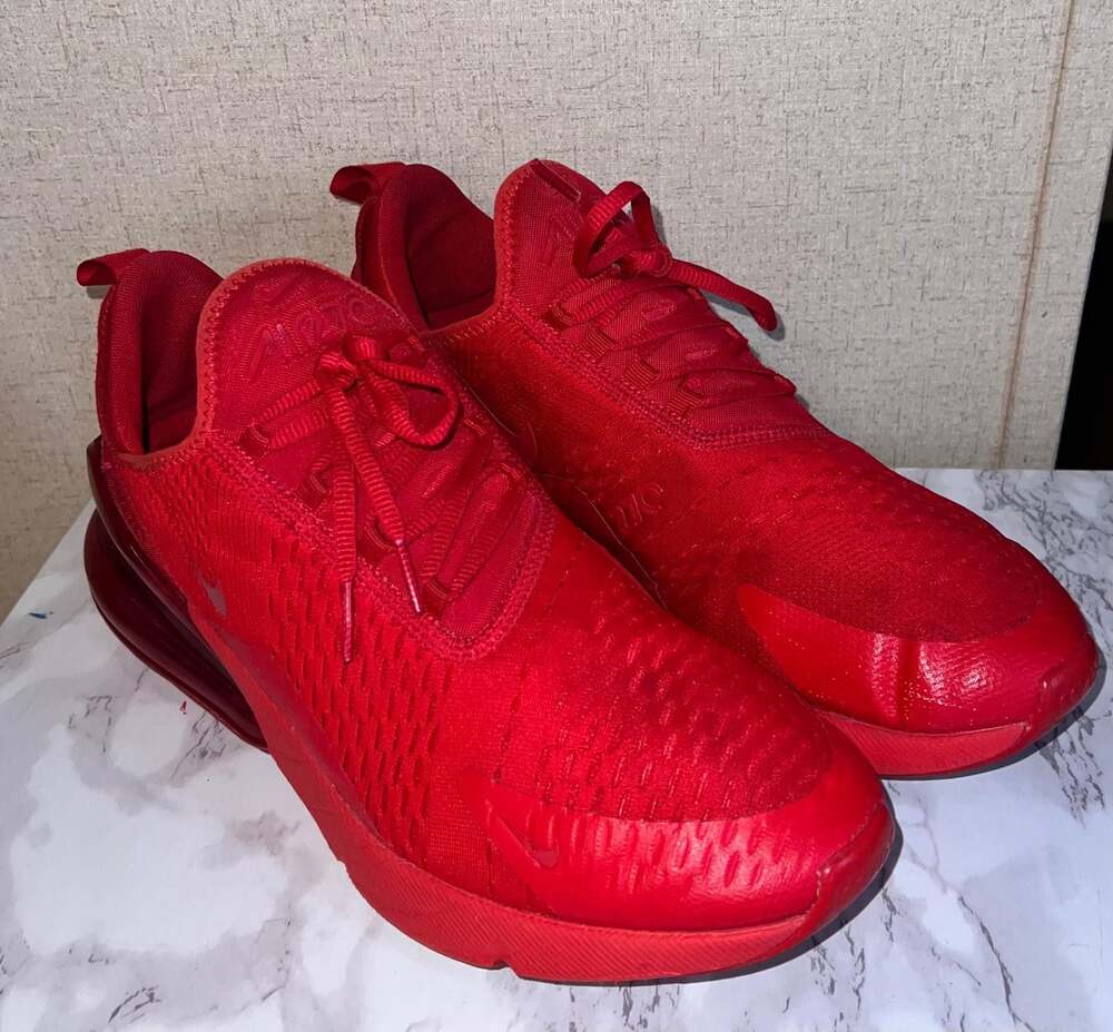 Nike Air Max 270 Triple Red University Red Sneakers Size 12 CV7544-600